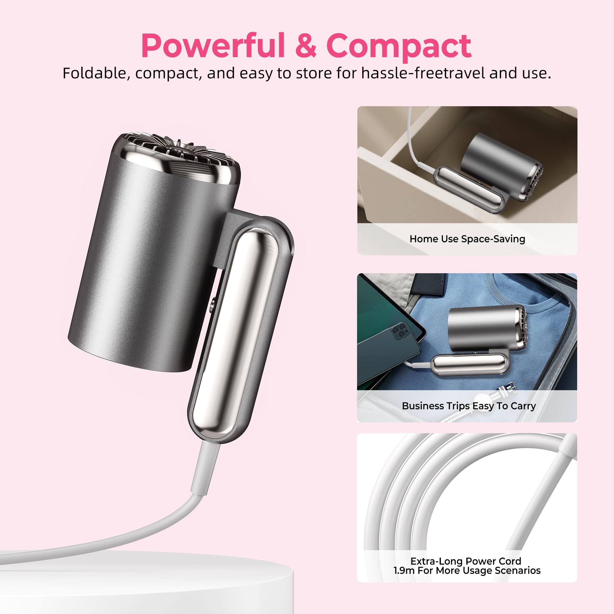 1800W Asciugacapelli Professionale con Diffusore e Concentratori, Atopskins Phon da Viaggio Phon Capelli Professionale con 2 Velocita, 200 Milioni di Asciugacapelli Ionico, per Salone e Casa,Spazzola