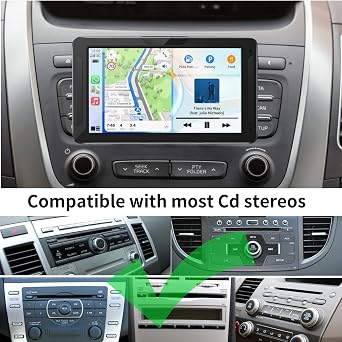 Portable Car GPS Mount, 17.2mm Ball Adapter CD Slot for Phone Holder, Magnetic Mount, Compatible with 7-10.26 inch Monitors, Adjustable Telescopic