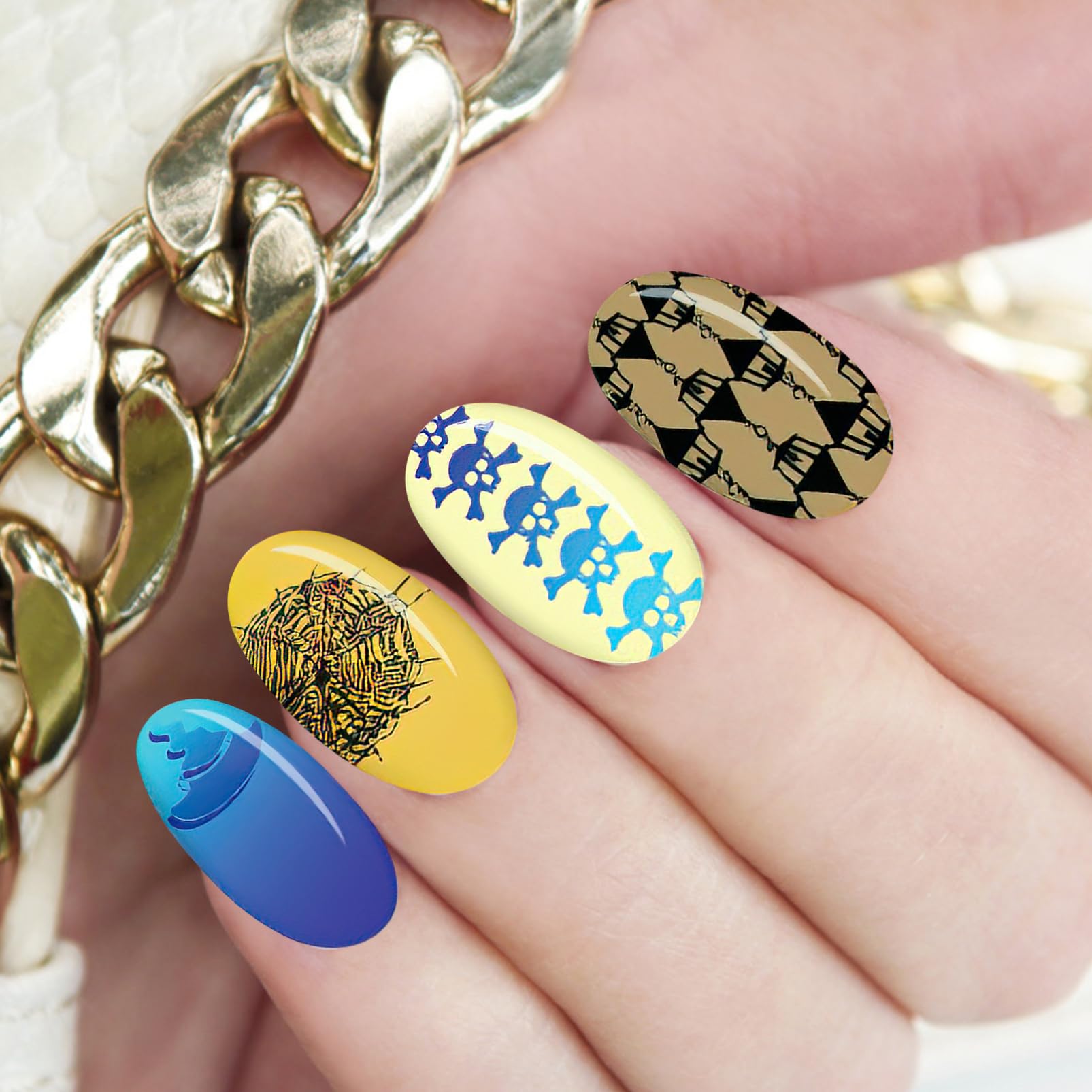 Healvian 8fogli Piastra Per Stamping Unghie Halloween Inossidabile Con Motivi Festivi Per Nail Art Kit Manicure Per Amanti Della Bellezza Durante Le Feste Di Halloween