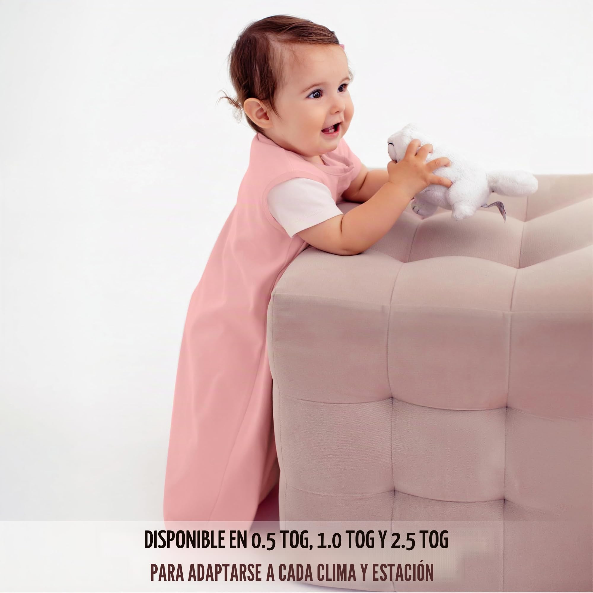 Saco de dormir para bebé 0,5 TOG, manta portátil para bebé de algodón orgánico con cremallera doble, transición de pañales recién nacidos para niños y niñas, 0-6 meses