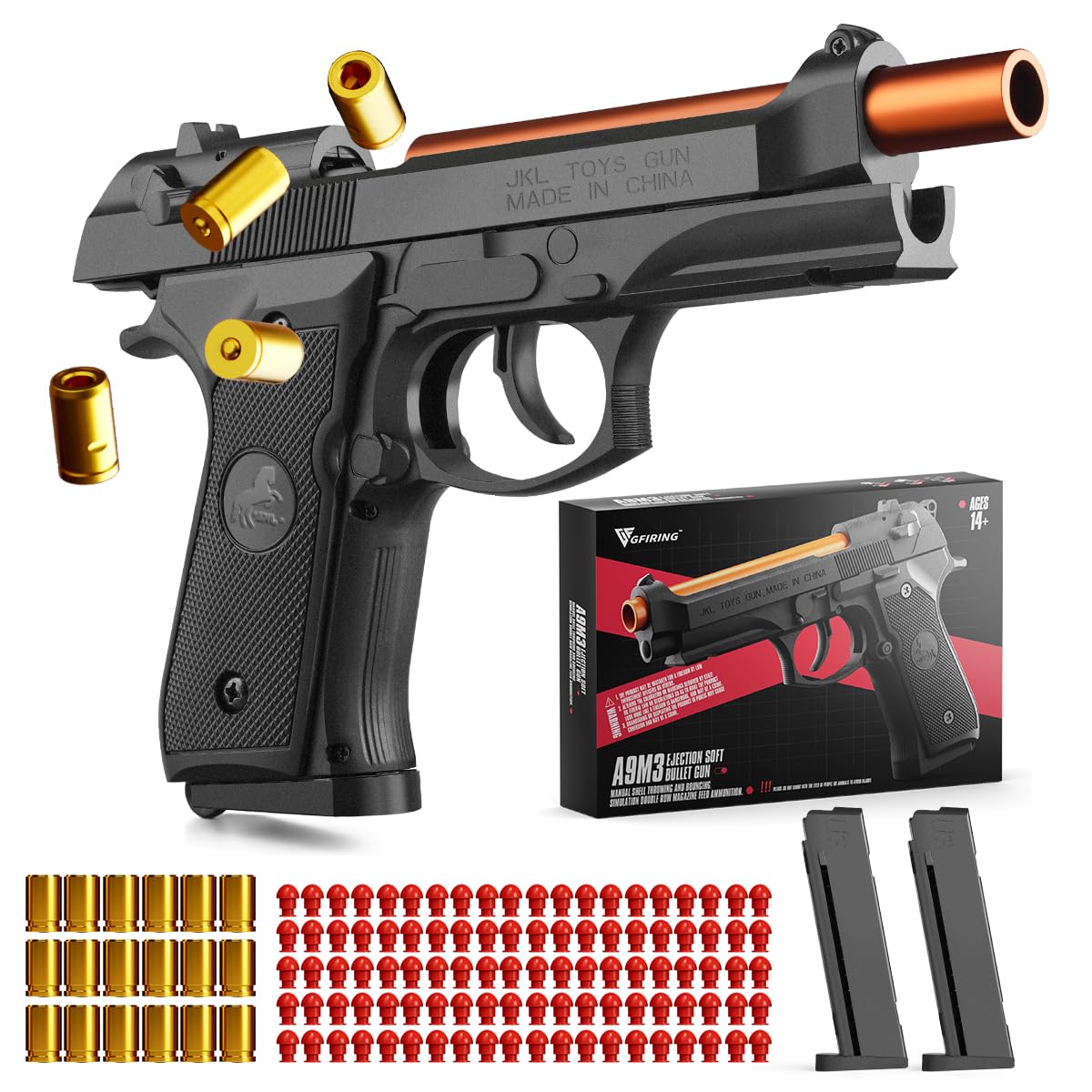 Airsoft Pistol for Kids, Toy Gun with BBS and Balls, Badge Gun (Black)