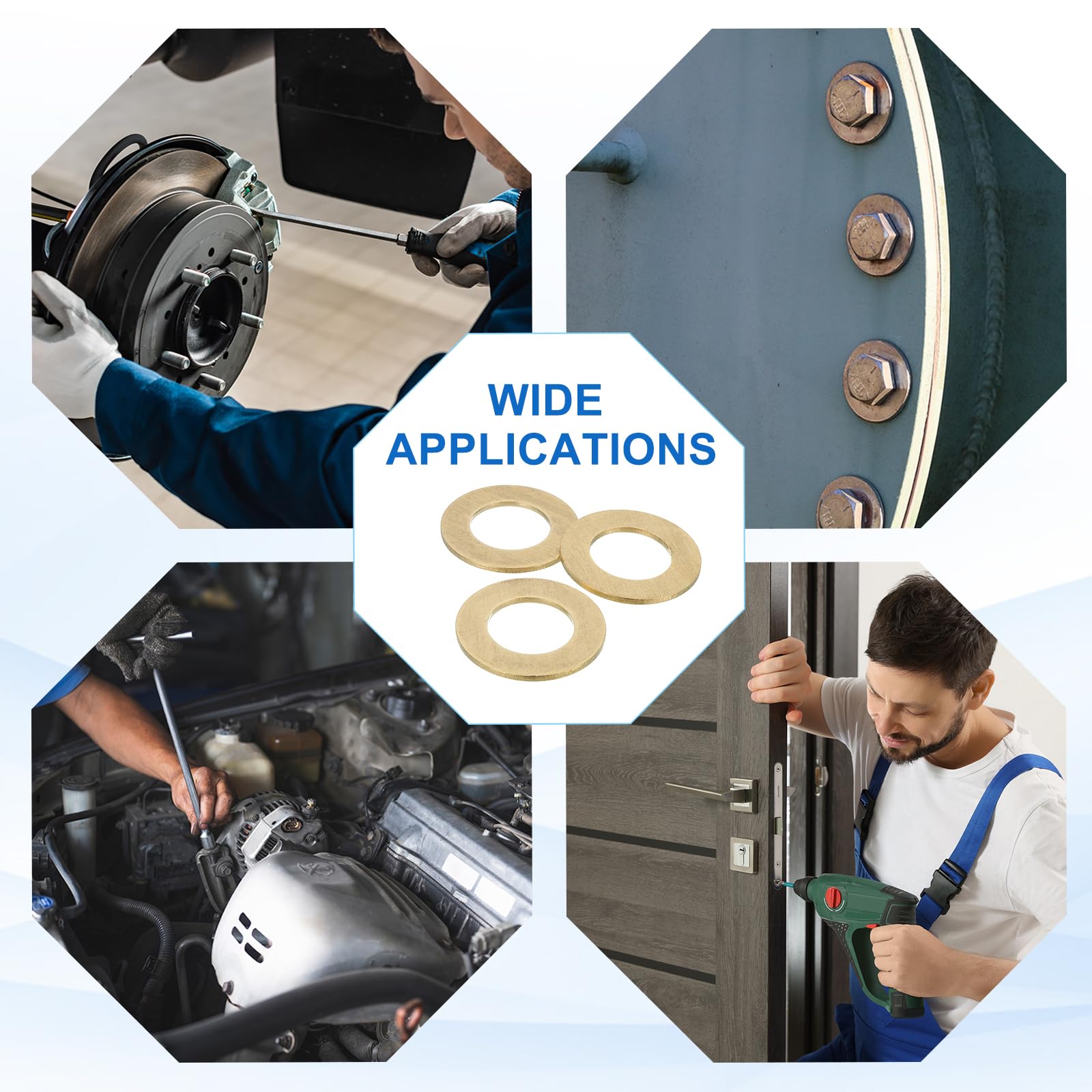 200 Rondelle Piatte In Ottone M3 - 8mm OD, 0.5mm Spessore, Per Viti E Bulloni - Foto 5