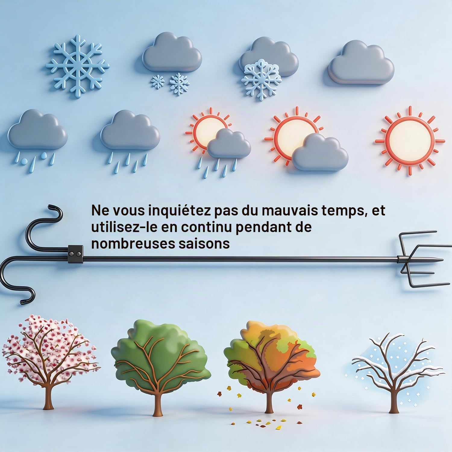 Crochets De Berger Pour Jardin,193cm Double Crochet De Jardin,5 Brochs,MÉTal Pour Mangeoire Oiseaux Exterieur, Pour Nichoirs, LumiÈRes De Noël, Boules De Fleurs, Plantes Et DÉCorations De Noël