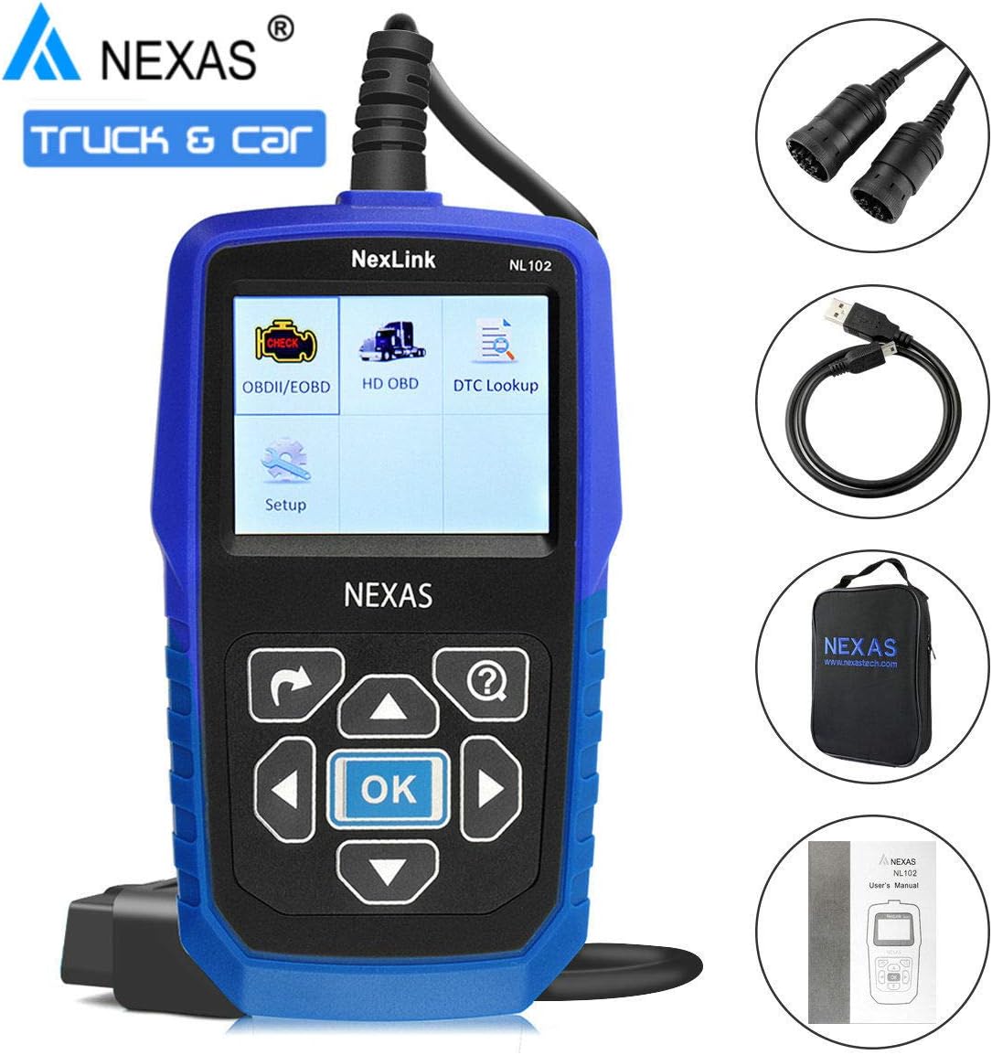 Heavy Duty Diesel Truck Diagnostic Scanner for Freightliner Cummins Code Reader - NexLink NL102