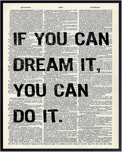 Quote Dictionary Art, Home Decor - Upcycled Wall Art Print, Poster - Motivational, Inspirational Room or Office decoration - Great Gift for