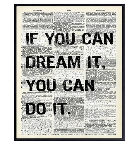 Quote Dictionary Art, Home Decor - Upcycled Wall Art Print, Poster - Motivational, Inspirational Room or Office decoration - Great Gift for