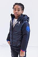 Vista 2 de Marvel Avengers Spider-Man Hulk Black Panther Capitán América, abrigo de invierno con cremallera para niños pequeños y grandes