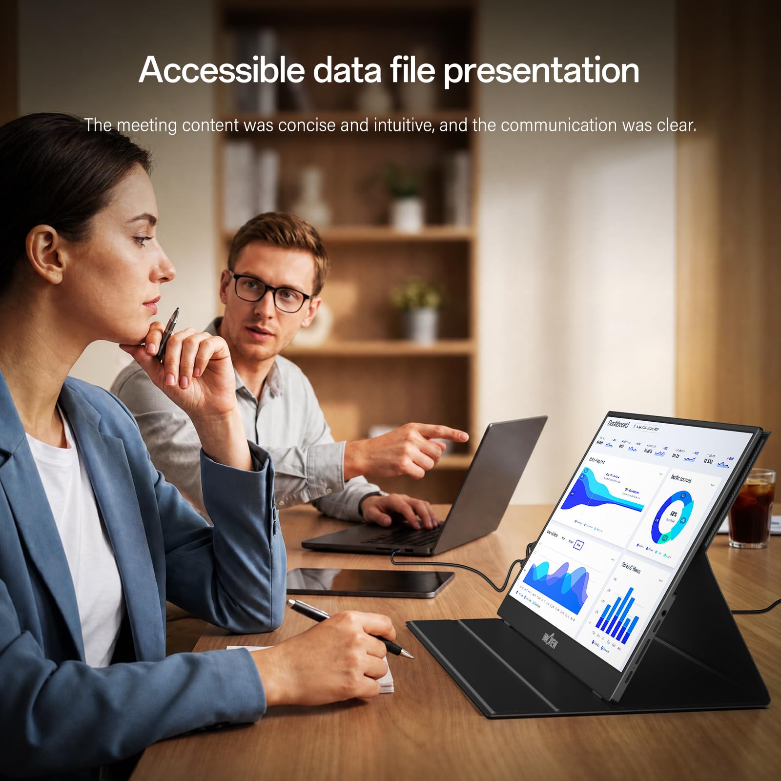 InnoView 2K Portable Monitor for Laptop 15.6" 2560×1440 QHD 100% sRGB Built-in Speaker USB C Standard HDMI External Second Screen for Mac Laptop Phone PS4/5 Xbox Switch view 5