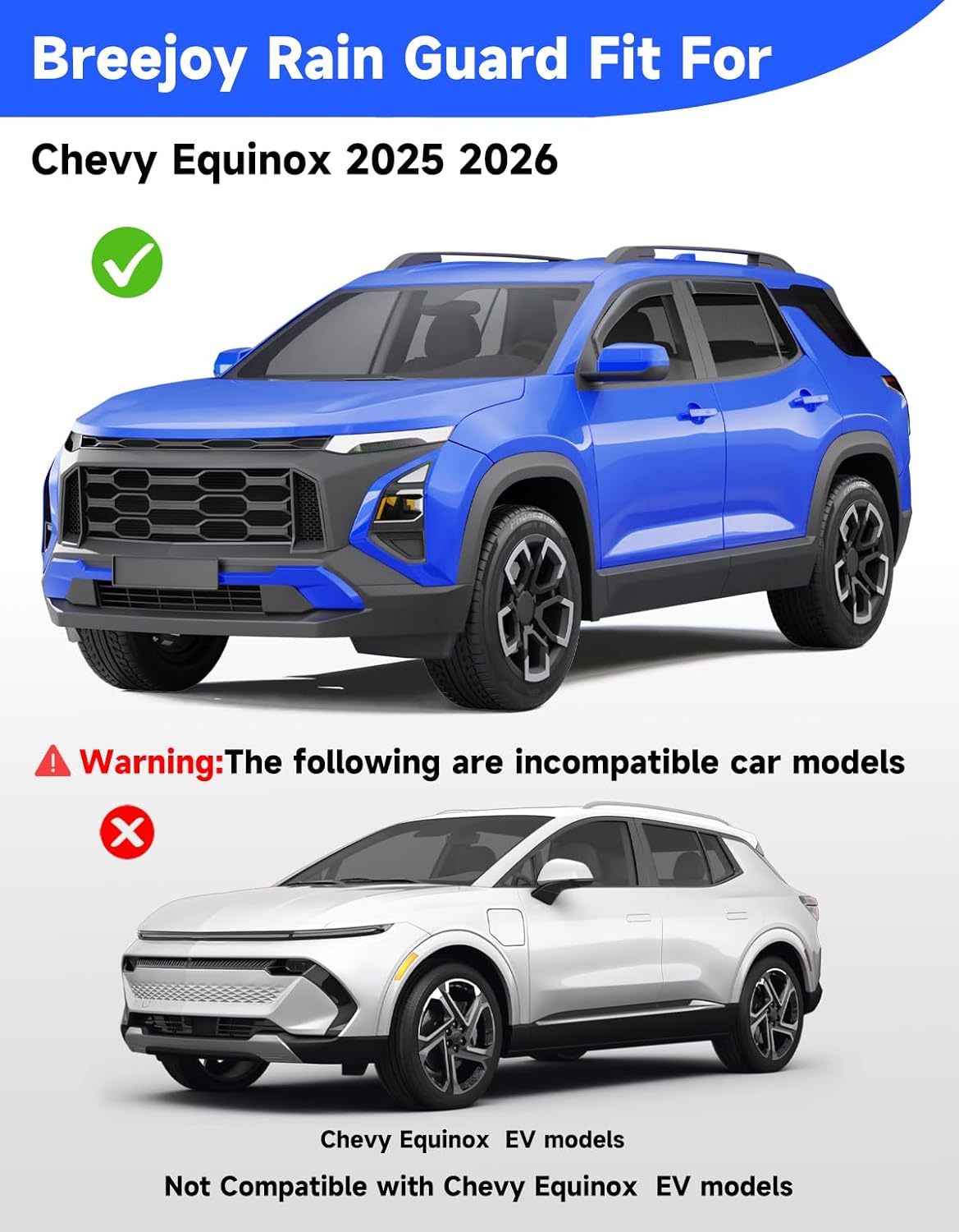 in-Channel Rain Guards Fit for Chevy Equinox 2025 2026,Window Rain Guards for Chevrolet Equinox 25 26,Visors Vent Visors Window Deflector Vent Shades Car Accessories -4 pcs