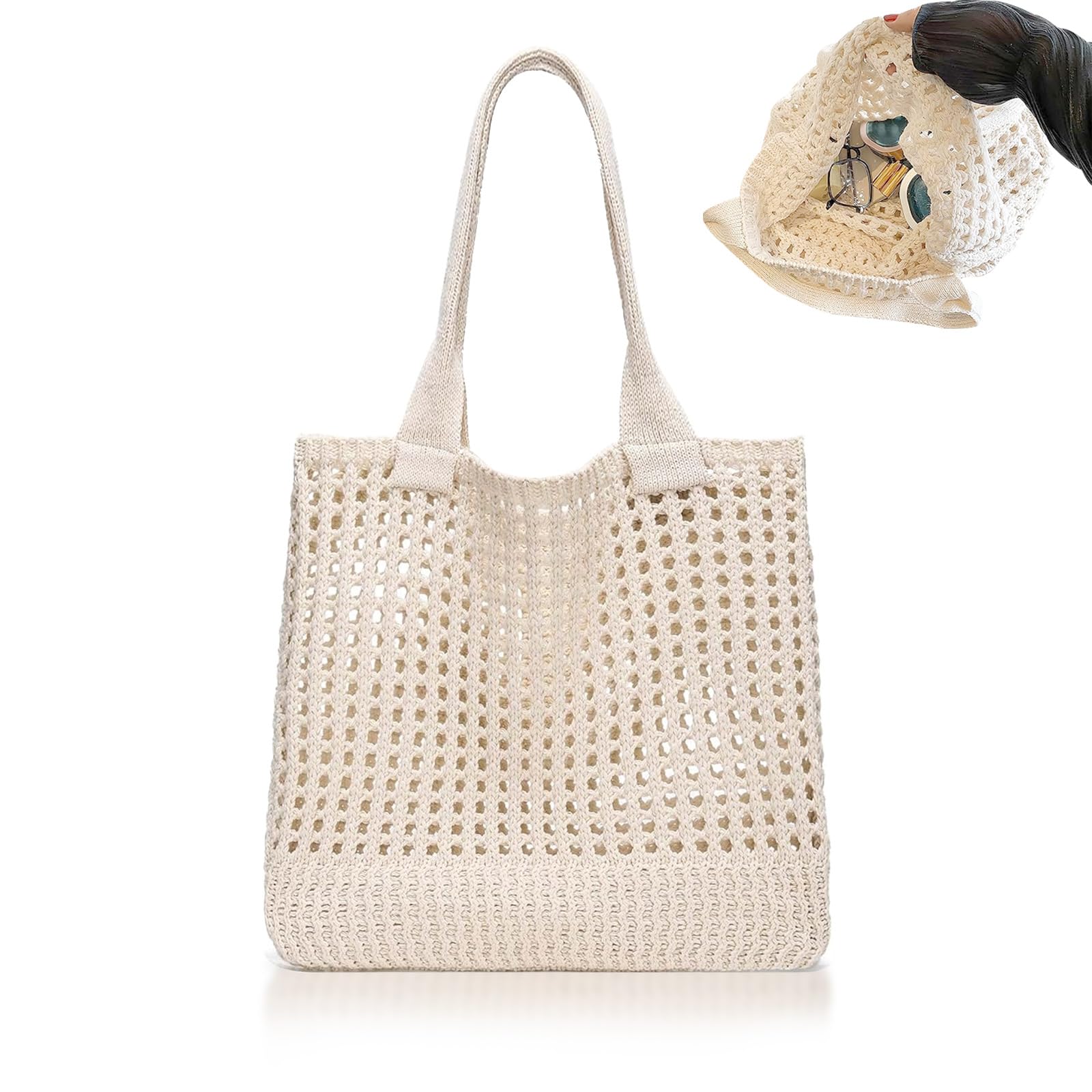 Grand Sac De Plage Femme Bohème - Fourre-Tout Léger Et Élégant - Shopping Et Voyage