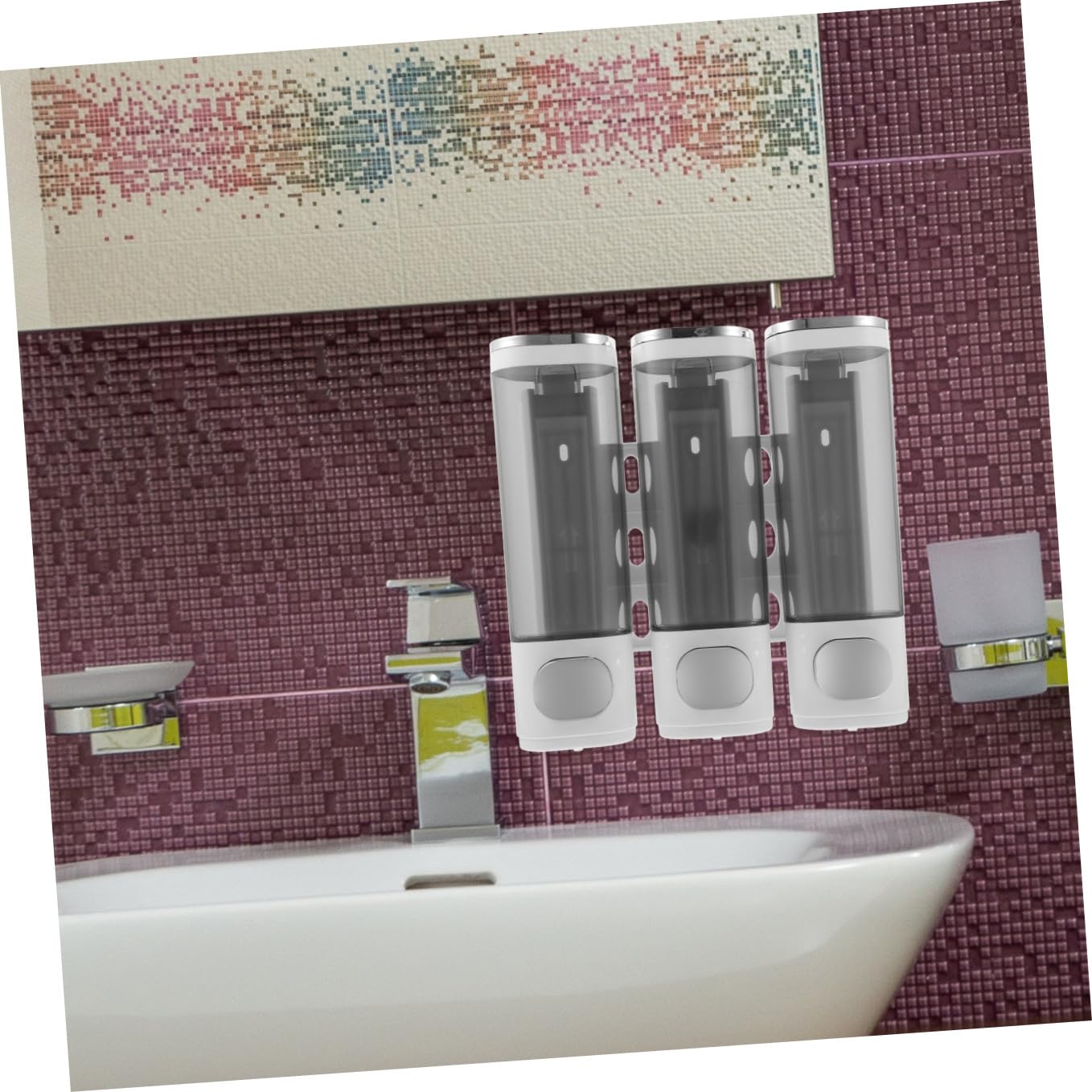 Ciieeo Dispensador de Jabón de Pared Manual de Cámaras Dispensador de Champú para Ducha Adecuado para Baño y Cocina y Champú