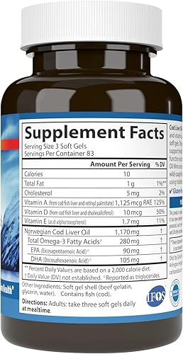 Miniatura 2 de Carlson - Minis de aceite de hígado de bacalao, 280 mg de omega-3 + vitaminas A y D3, soporte cardíaco y función cognitiva, salud de la visión, 250