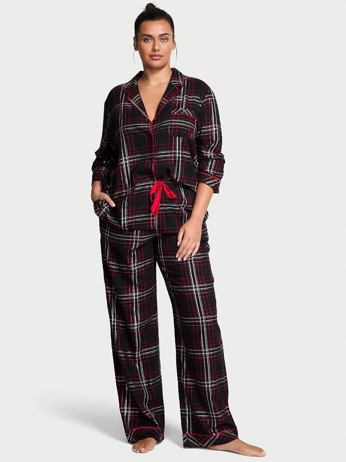 Victoria's Secret Flannel Pajama Set, Long Sleeve Button Down Shirt & Pants, Sleepwear for Women (XS-XXL)