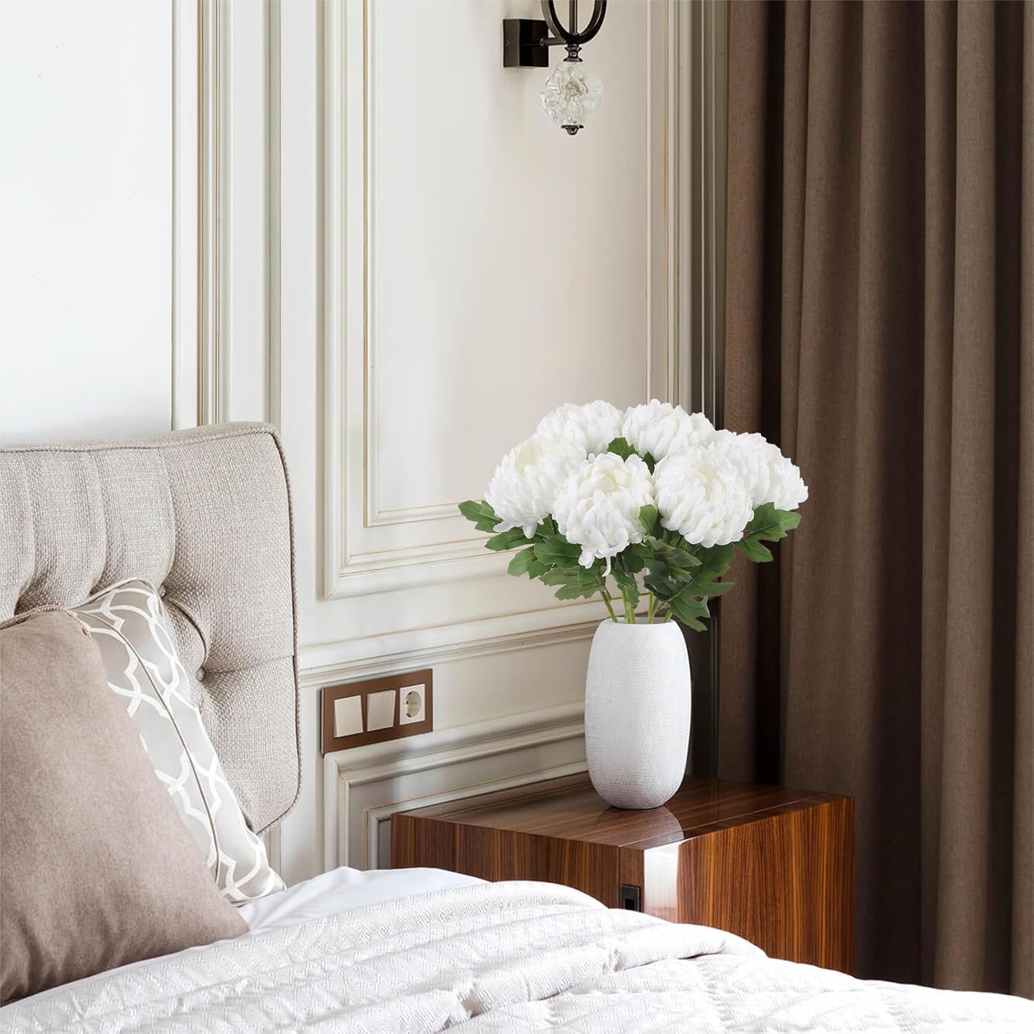 6pcs Large Chrysanthemums Artificial Flowers 18.8 in Artificial Mums Flowers White Silk Flowers Spider Mum Flower for Home Weddings Floral Arrangements Bouquets (White) - Image 5