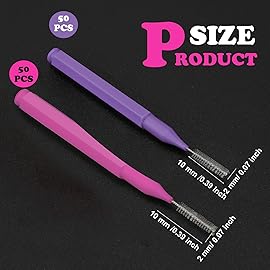 Patelai 100 Pieces Braces Brush for Cleaner Interdental Brush Toothpick Dental Tooth Flossing Head Oral Dental Hygiene Flosser Toothpick Cleaners Tooth Tool(Pink,Purple,Suitable Size)