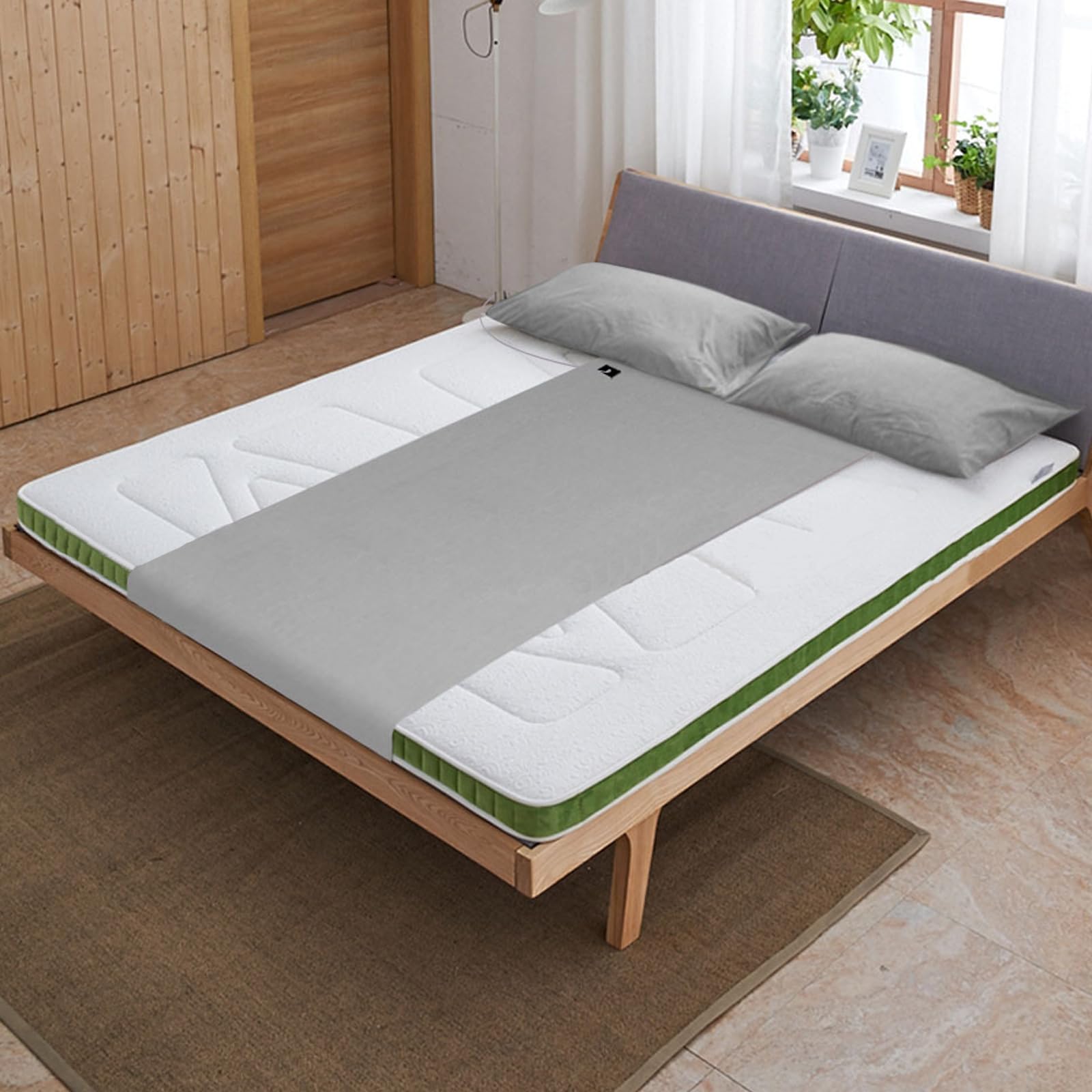 Alfombrilla de tierra, sábana de tierra, sábana de tierra para dormir mejor, alfombrilla de tierra con cable de conexión a tierra, alfombrilla conductora con cable de tierra (68 x 132 cm)