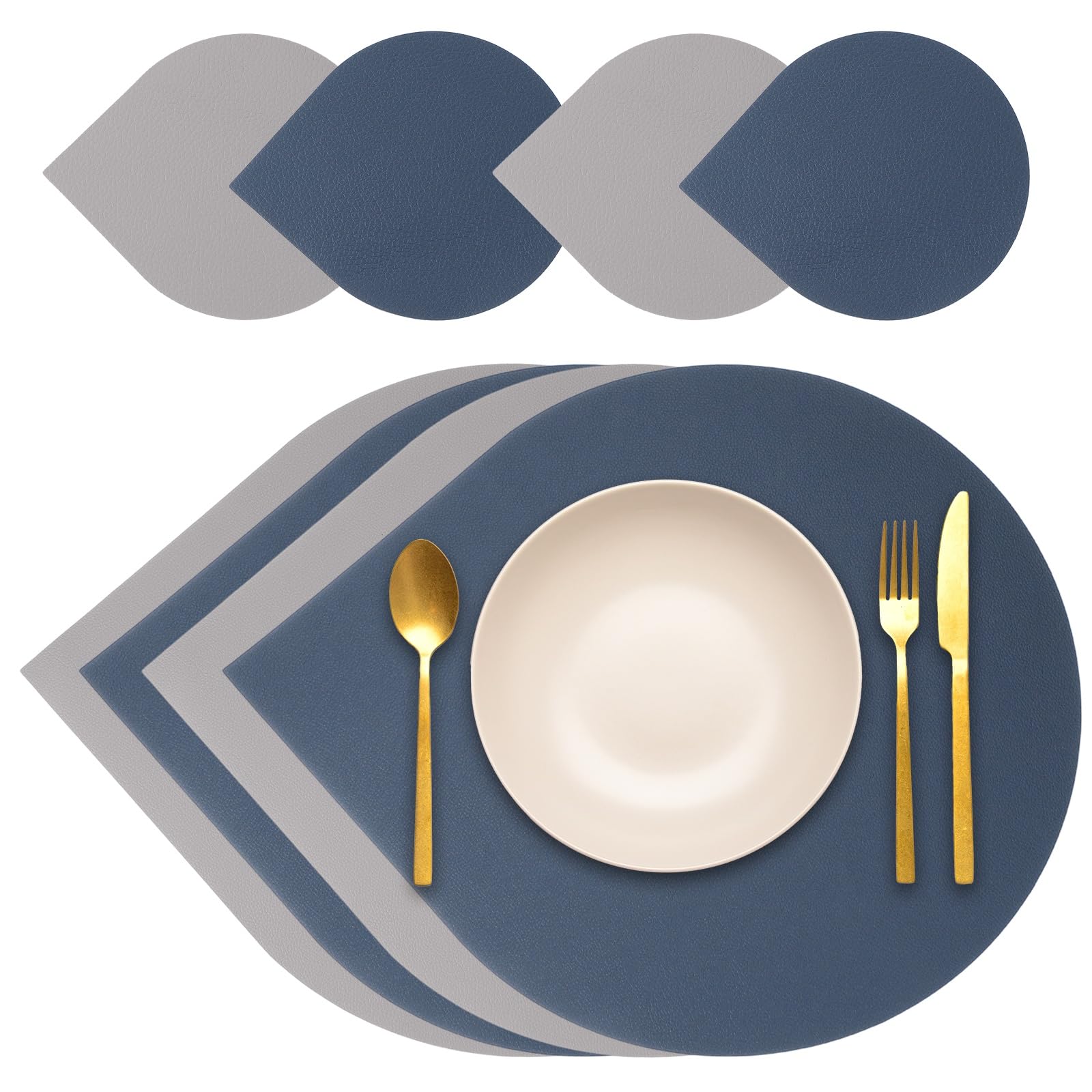 Set de table pour cuisine et repas quotidiens uxcell bleu gris lavable
