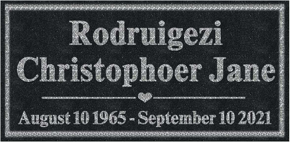 ODB 12x6 inches Personalized Human Memorial Stones, Black Granite Memorial Garden Stone, Gifts for Someone Who Lost a Loved One, or Pet, Dog, Cat… (Style 5)