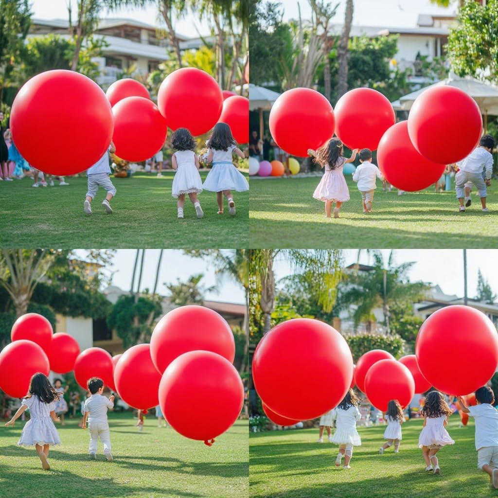 50 Pcs Red Balloons Kit 18 24 36 Multi Sizes Giant Balloon, Use for Pool Party Birthdays, Weddings, Events Party Decoration Supplies - Image 6