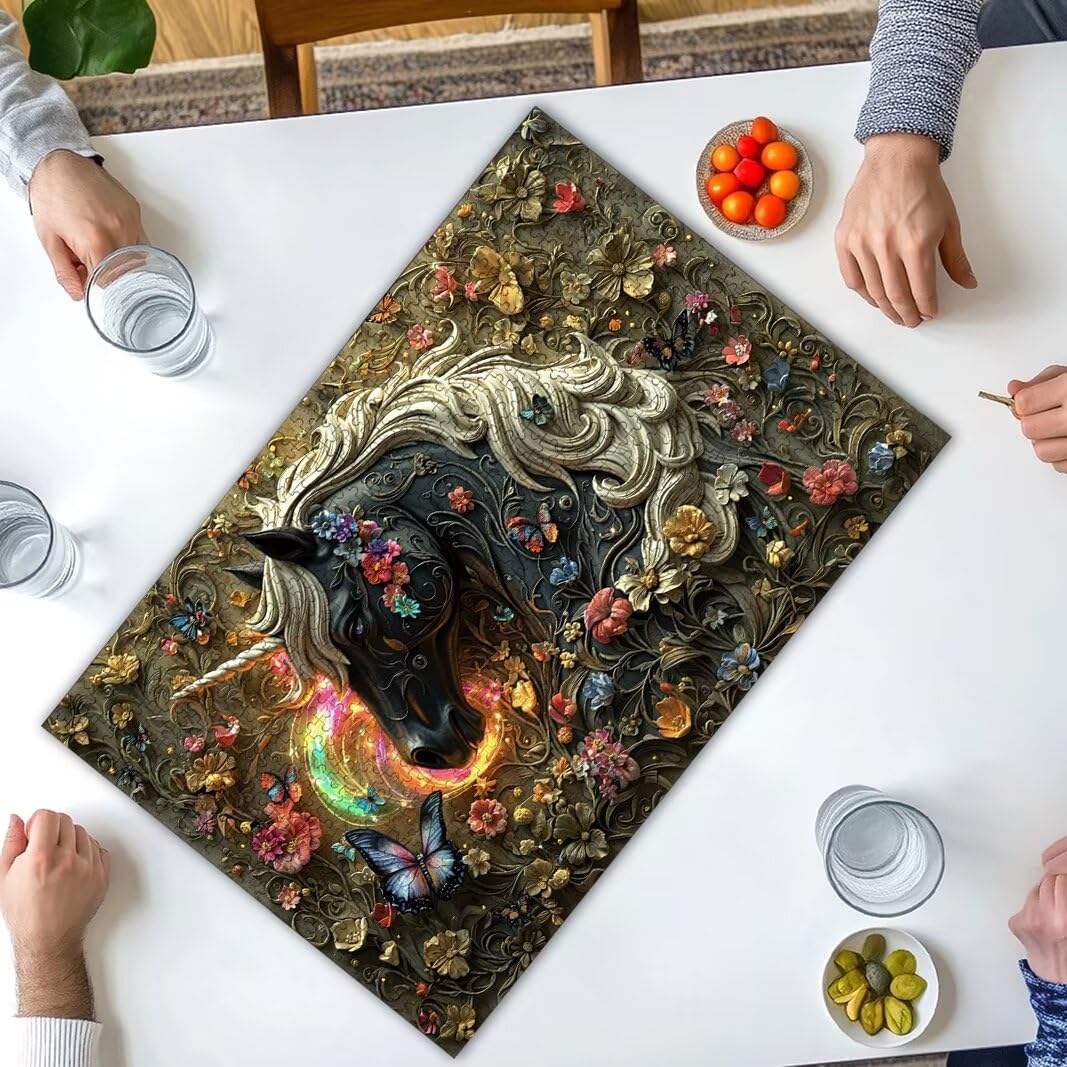 Puzzle 5000 elementów, jednorożec, dla dorosłych, drewniane puzzle