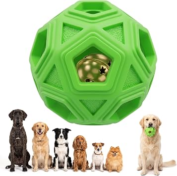 Dog Toy Ball, Interactive Puzzle Dog Toys with Ring Bell Inside