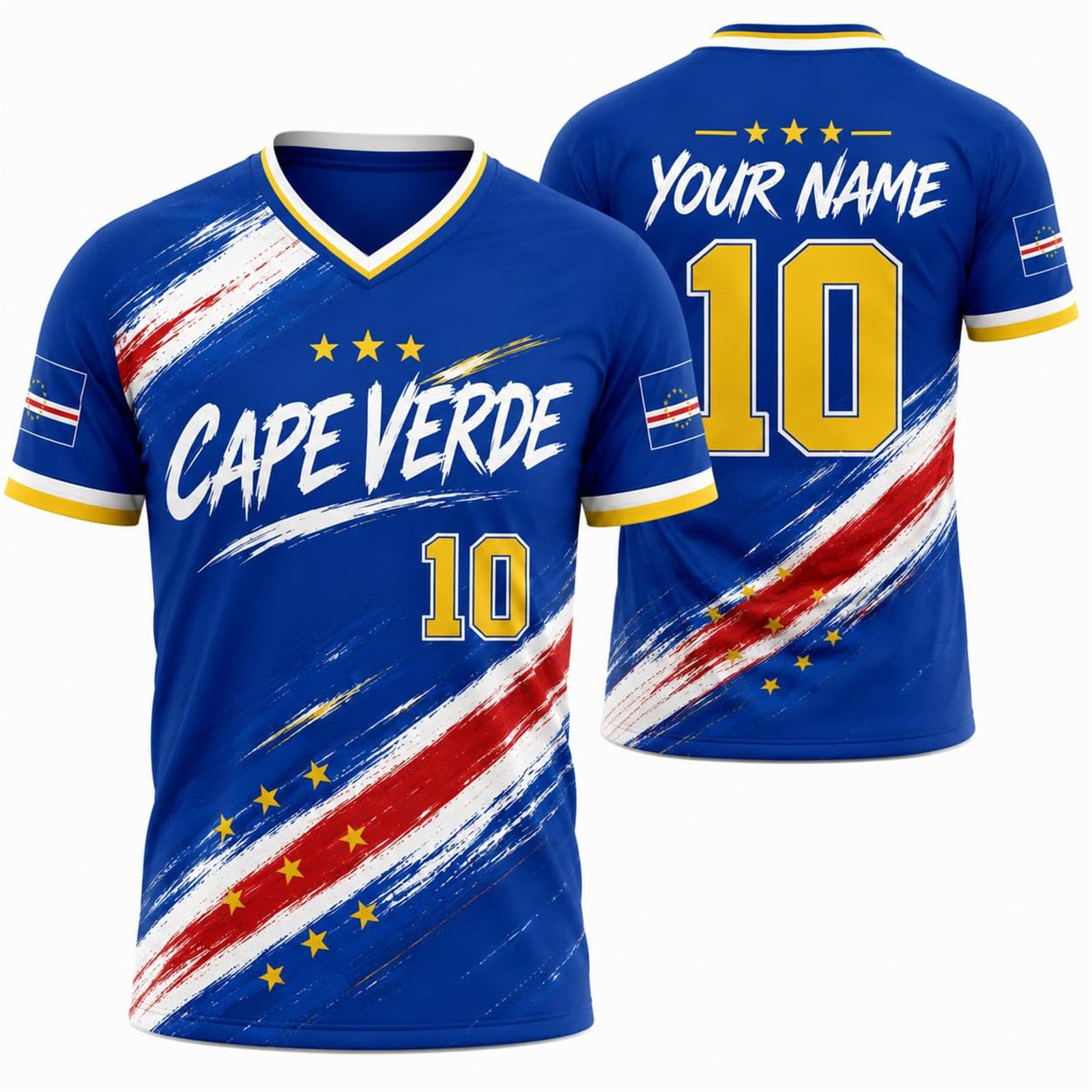 Personalised Name Number Football Shirt 2026 Men Women Youth (Cape Verde)