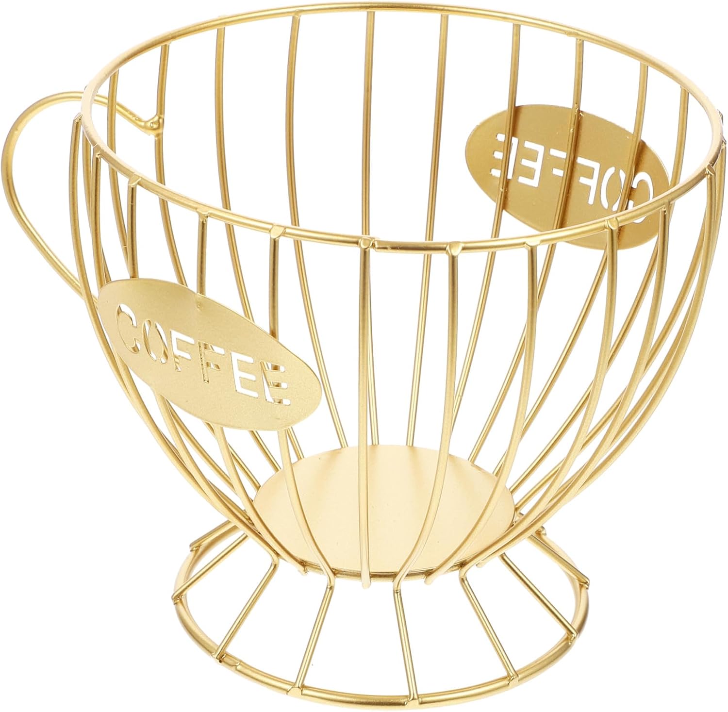 Coffee Capsules Organizer Iron Basket Coffee Pod Storage Holder with Base for Kitchen Countertop