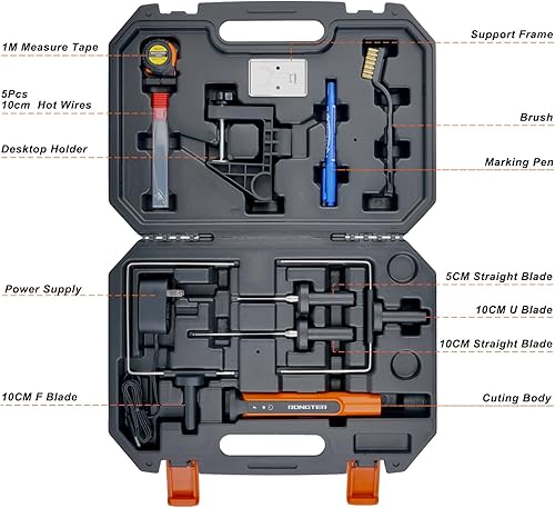 Miniatura 2 de Kit de cortador de espuma con alambre caliente eléctrico 4 en 1, herramienta de corte de poliestireno 15W/6V con estuche, kit de cuchillo de tallado