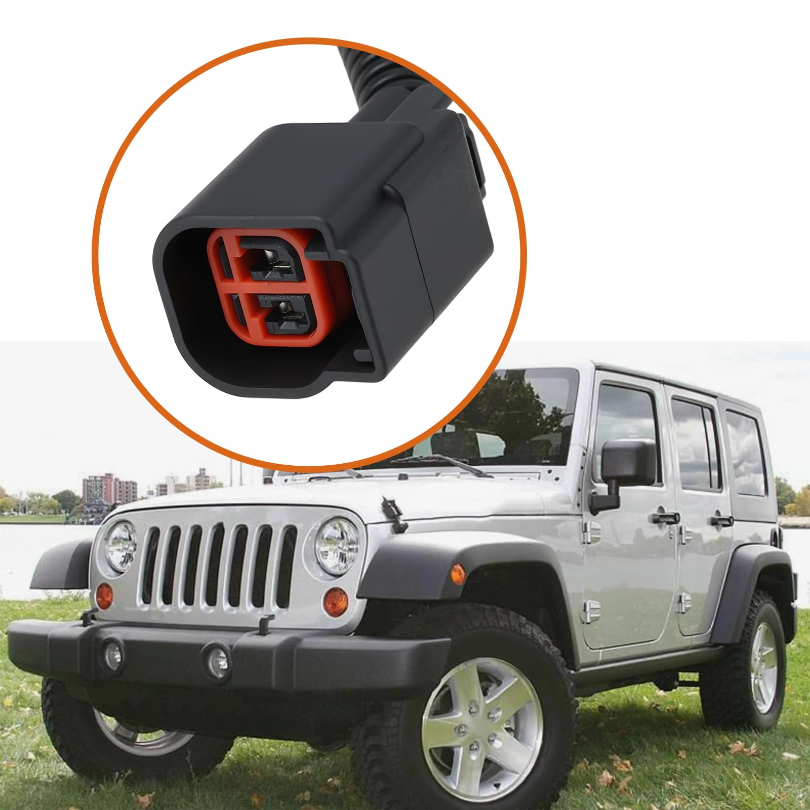 EMSea Kabelbaum für Seitenmarkierungsleuchten, 2-polig, links oder rechts, 56055463AB 68274527AA, kompatibel mit Jeep Wrangler 07–18, 2 Stück