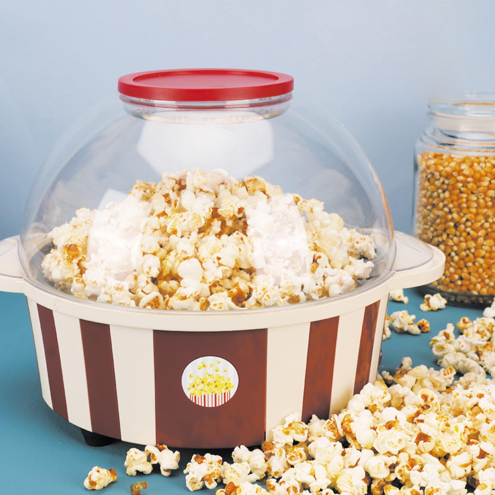 fabricant de pop-corn Machine à pop-corn électrique domestique, petite boule, entièrement automatique, Mini for enfants, peut ajouter de l'huile sucre pour un usage familial