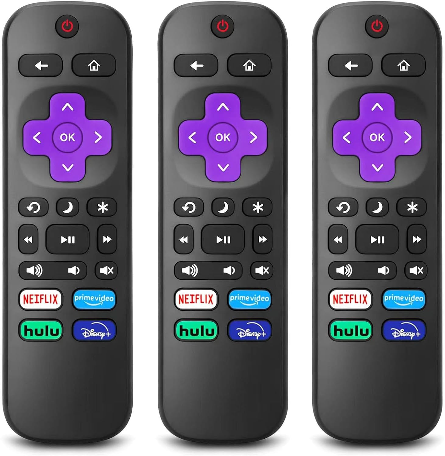 3PACK Replacement Remote Control for All Roku TV, Compatible with TCL TV/forHise