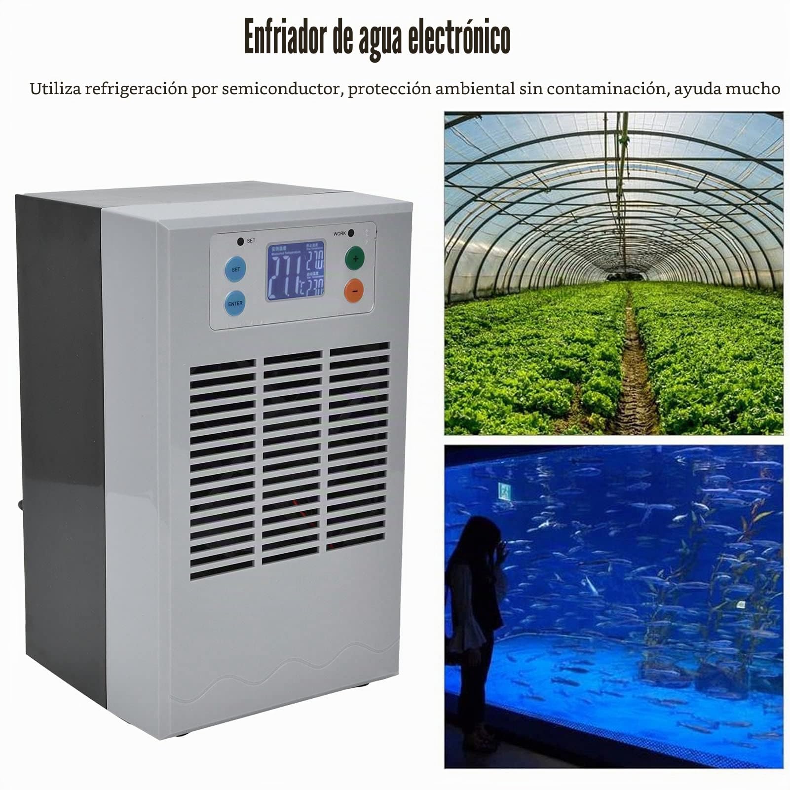 Acuario Máquina de Calefacción y Refrigeración Digital para Agua, 35L, 100W, 100-240V