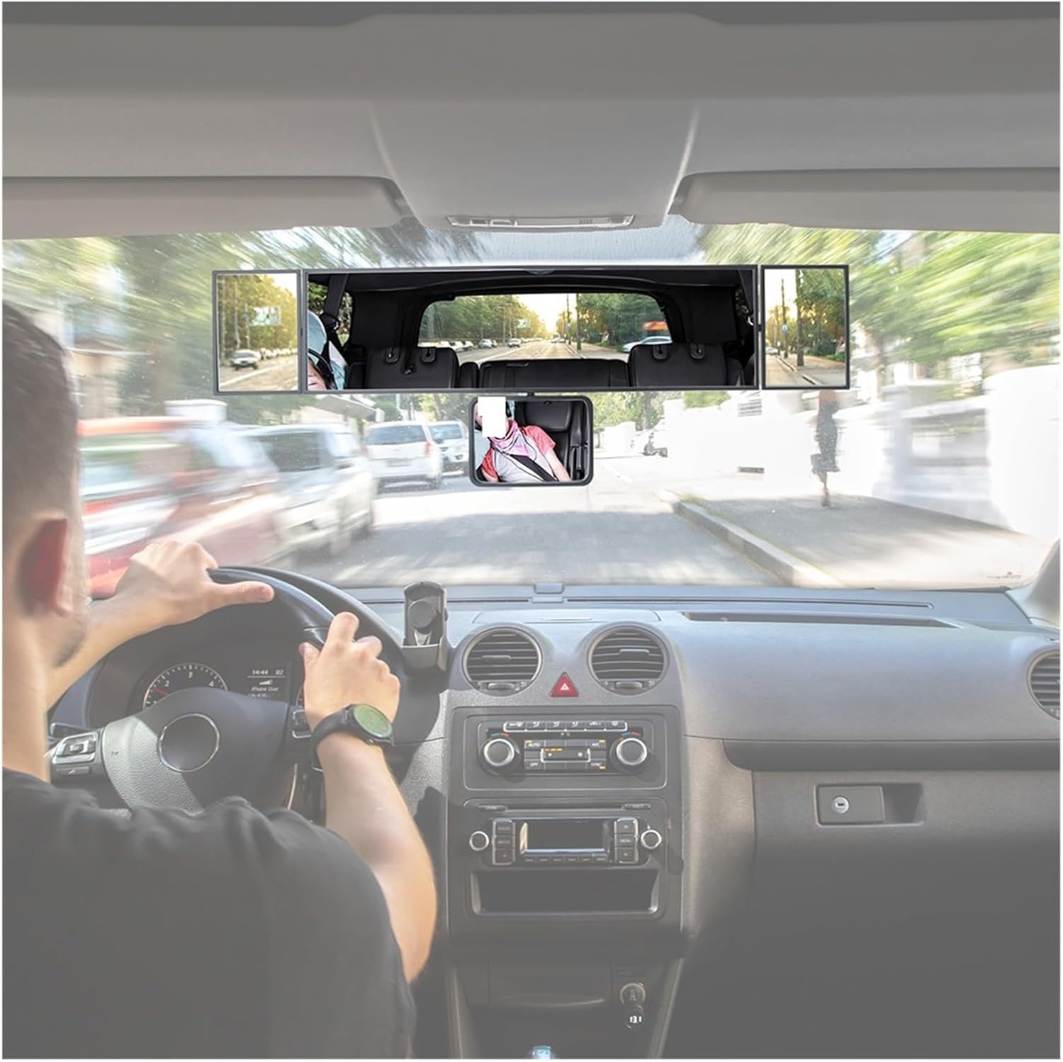 Central Rearview Mirror Car Mirrors Rear View Mirror 360° Wide Angle Panoramic Assisting Large Vision Interior Monitor Automotive Accessories Universal