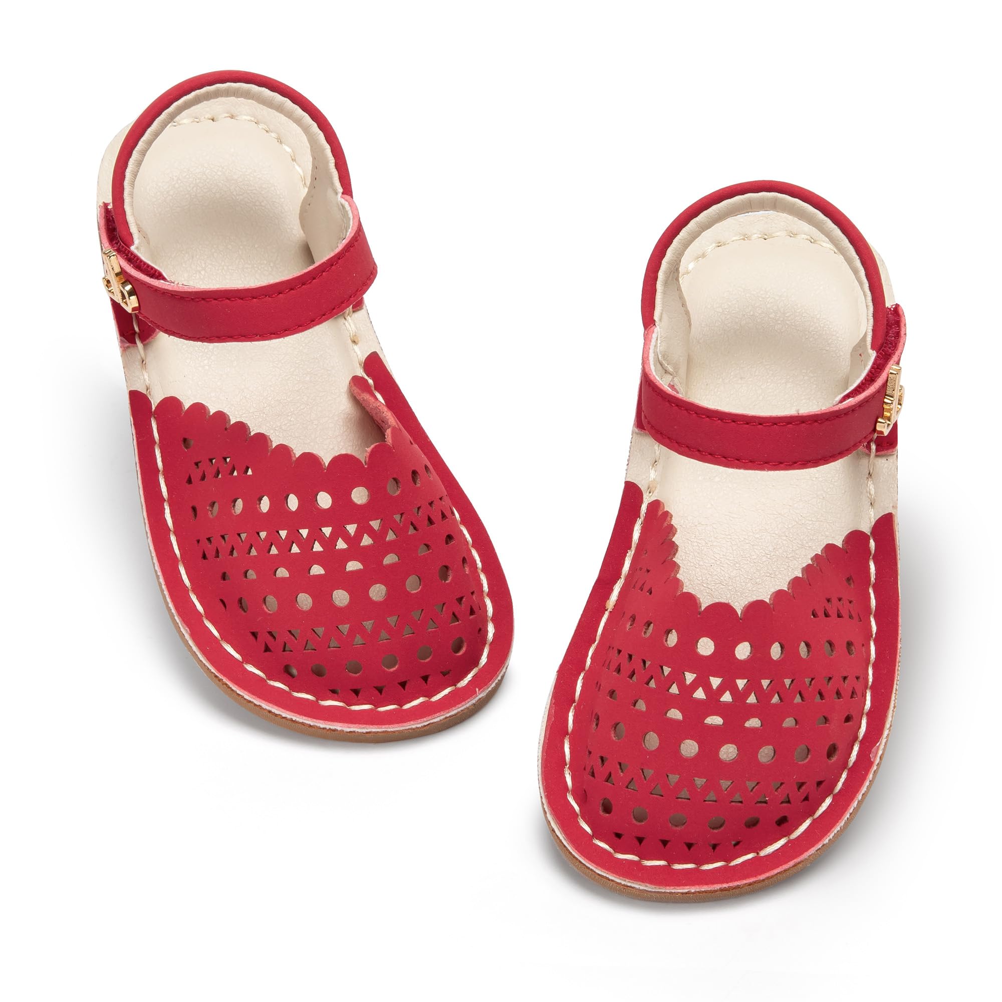 THEE BRON Toddler Girls Espadrilles Sandals Hollow Out Rustic Dress Shoes