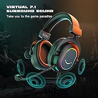 Vista 6 de FIFINE Gaming Microphone and USB Streaming Headset Kit, PC Podcast Condenser Mic with Boom Arm, Pop Filter, Mute, Wired Headphones with 7.1 Surround