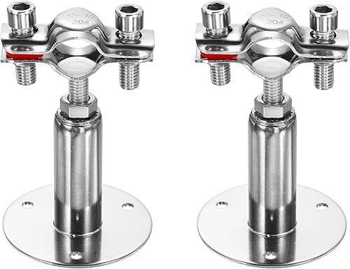 Miniatura 26 de HARFINGTON 2 piezas de montaje en pared de montaje en techo de acero inoxidable 304 abrazadera de soporte de tubo ajustable para tubo OD 1"-1.1