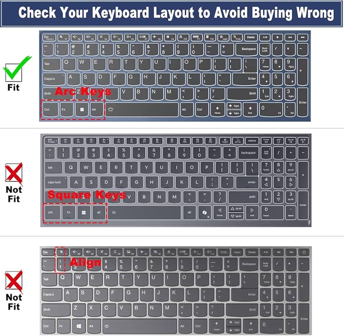 Fundas de teclado para Lenovo IdeaPad 1 15.6" US Layout miniatura 2