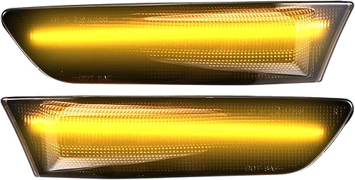 A ABSOPRO Luz de marcador lateral LED 26180AM800 luces intermitentes delanteras Fender Sidemarker Lámparas para Infiniti G35 2003-2007 Lente negra