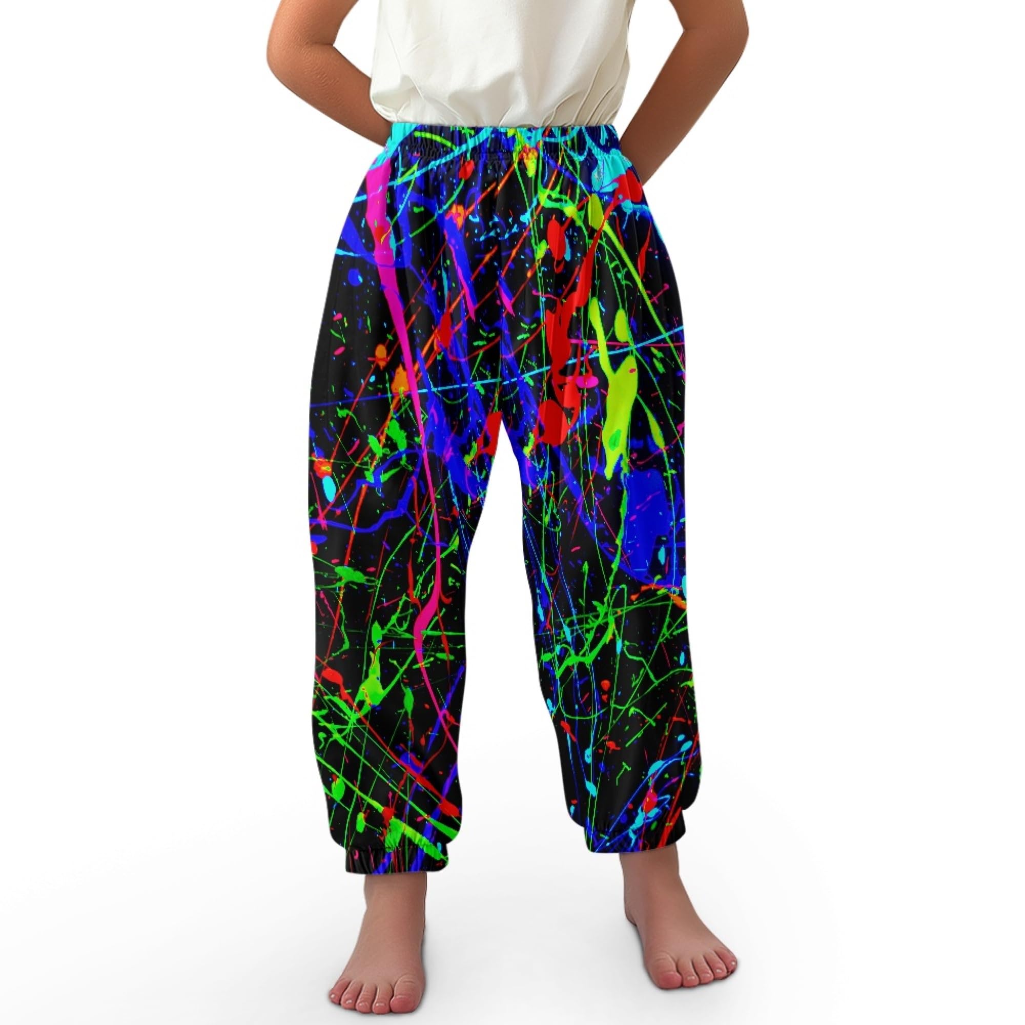 TENMET Unisex Little Kids Yoga Trousers Bohemian Beach Pants Baggy Harem Activewear for Boys and Girls Age 3-10