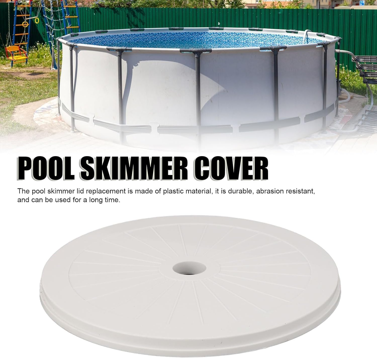 LATRAT 1 couvercle de skimmer de piscine, robuste et facile à installer, couvercle rond en plastique pour skimmer de piscine