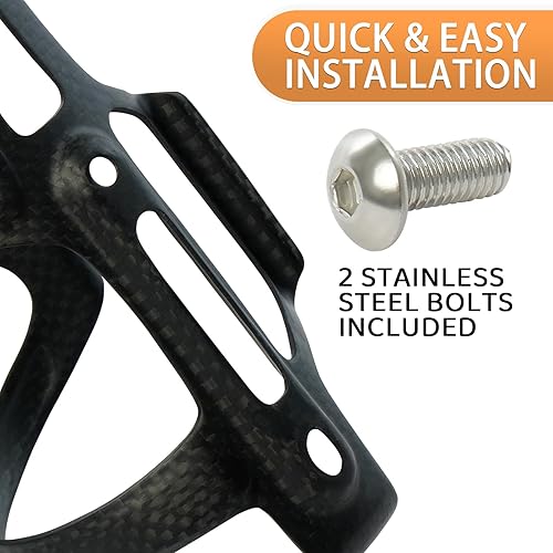 Miniatura 5 de Jaula ultraligera de fibra de carbono para botella de agua con tornillos, soporte para botella de agua para bicicleta, soportes para bicicleta de