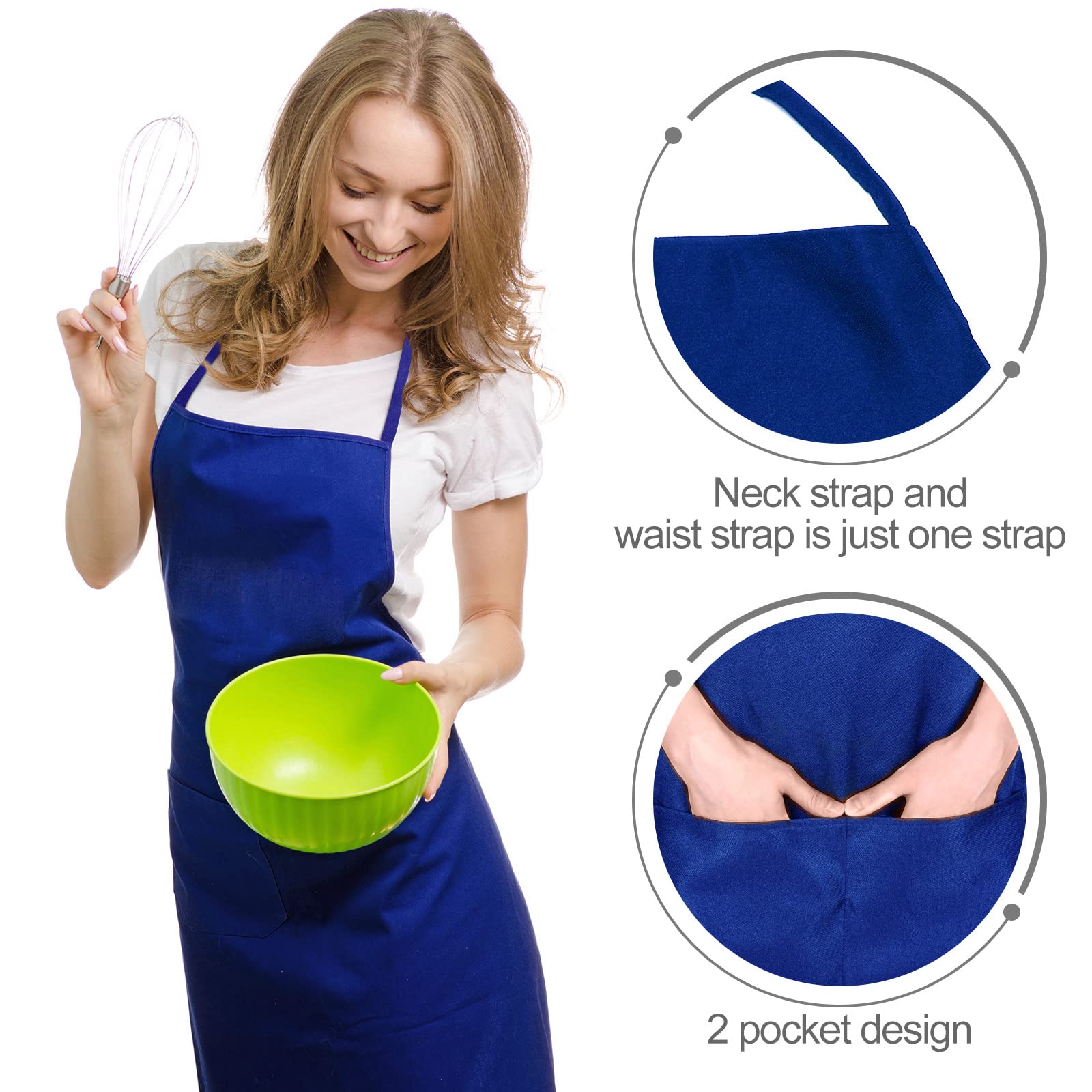 Paquete de 24 delantales unisex para uso comercial, para cocina, barbacoa, manualidades, para mujeres, hombres, chefs