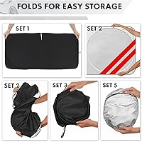 Vista 3 de Parasol para parabrisas delantero compatible con cargador Challenger Durango Ram modelos Avenger plegable, ajuste personalizado, parasol