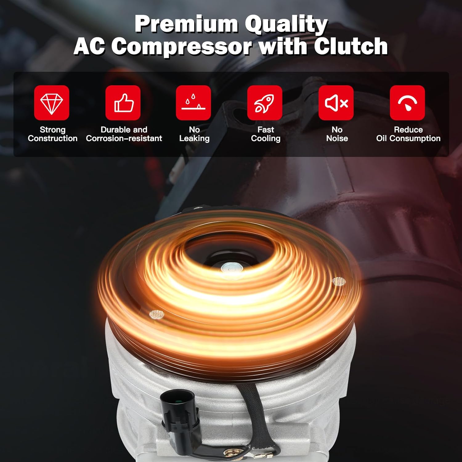cciyu Air Conditioning Compressor Fit for Toyota Tacoma T100 2.4L 2.7L 1994-2004 Replaces AC Compressor for Car