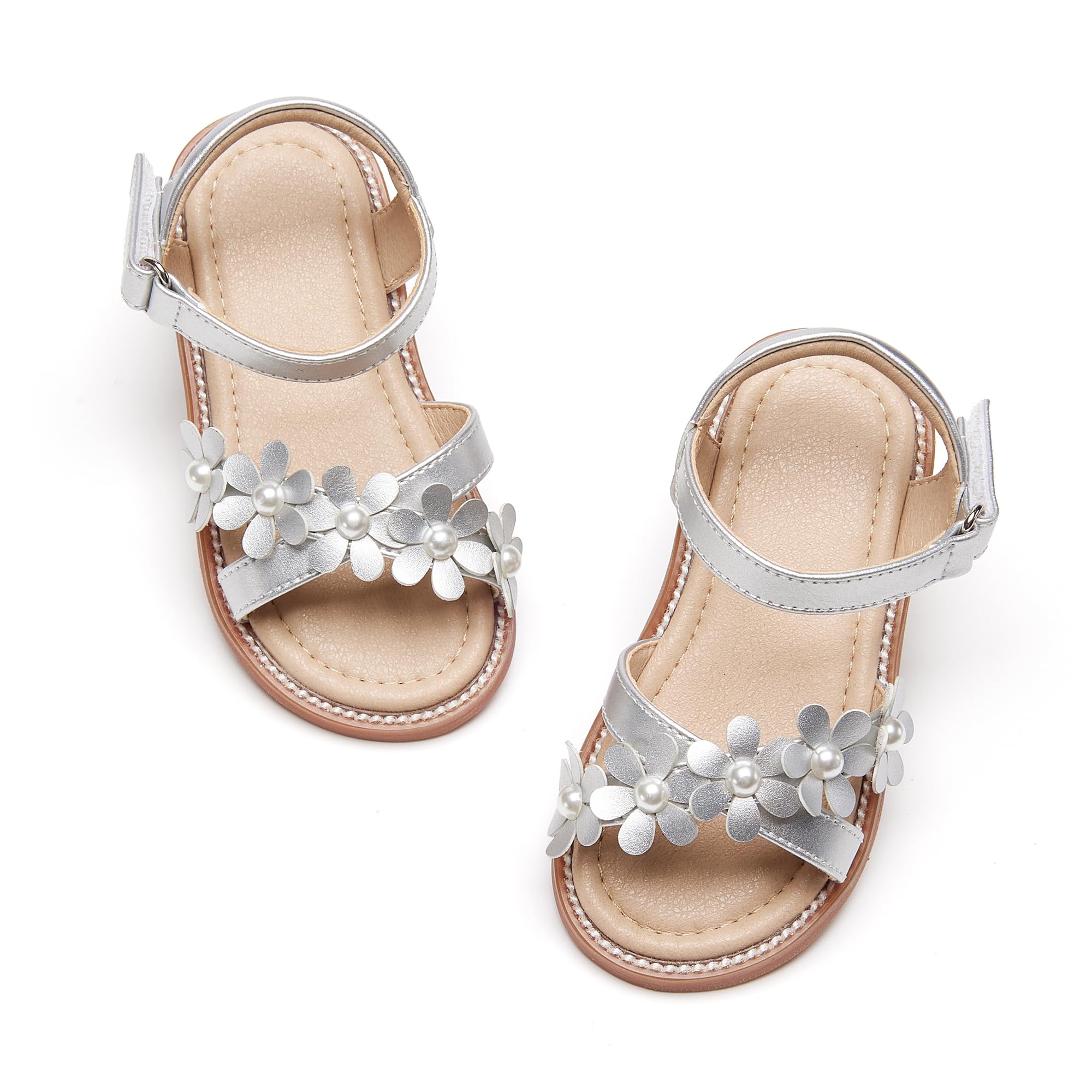 Otter MOMO Toddler Little Flower Girl Sandals Princess Dress Shoes Wedding