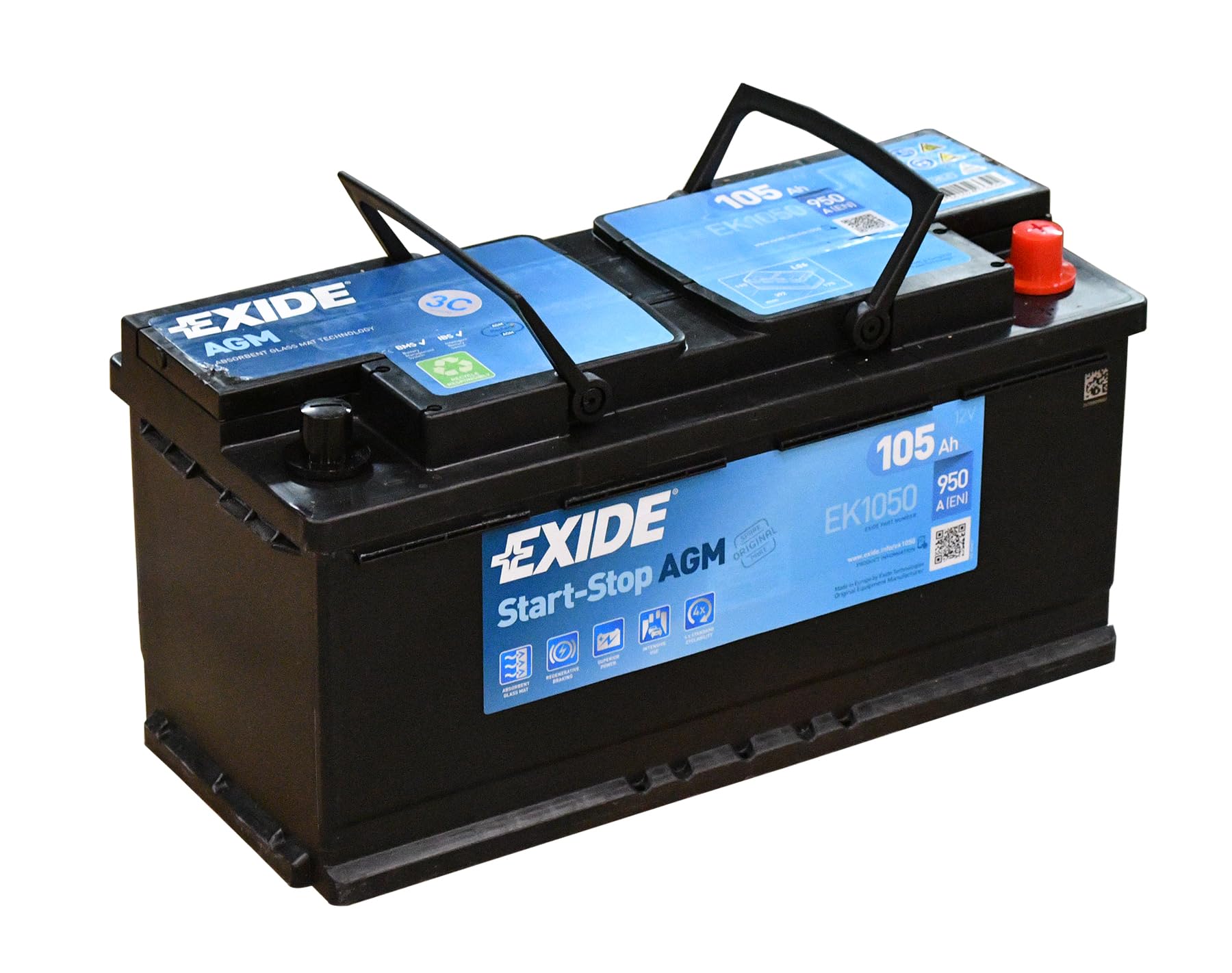 Exide Technologies AGM EK1050 Batteria Auto 105Ah 950A Start Stop