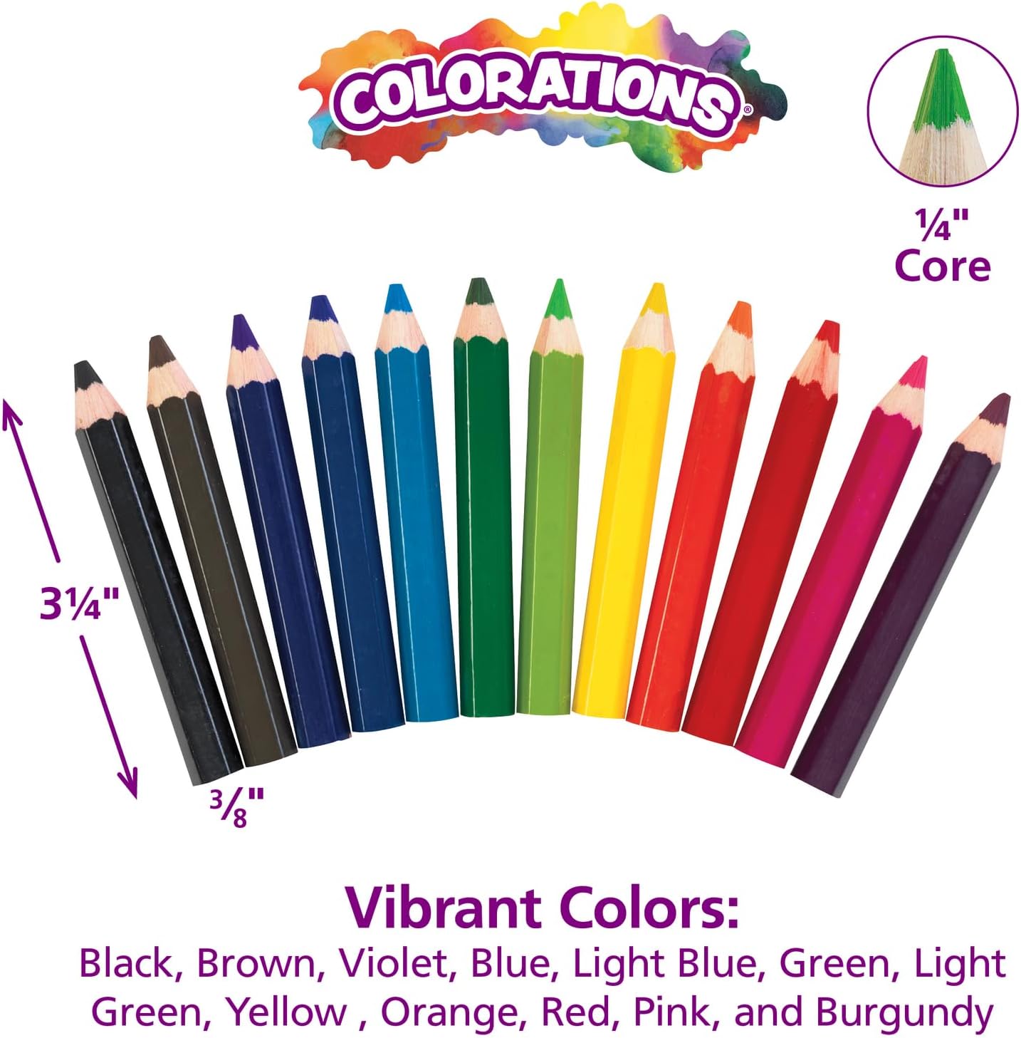 Colorations STUBPEN Stubby Chubby Colored Pencils for Kids - Set of 48