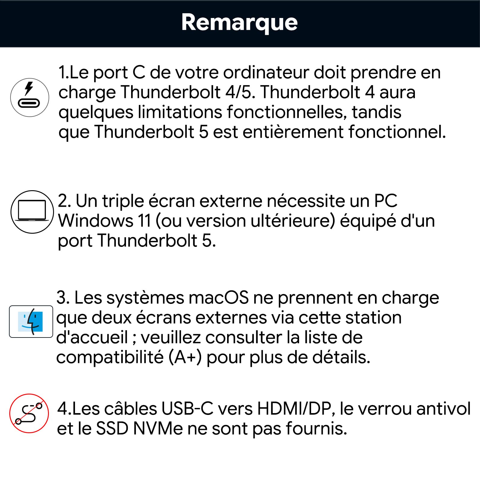 Station d’Accueil TB5 WAVLINK 13-en-1, Emplacement SSD NVMe M.2