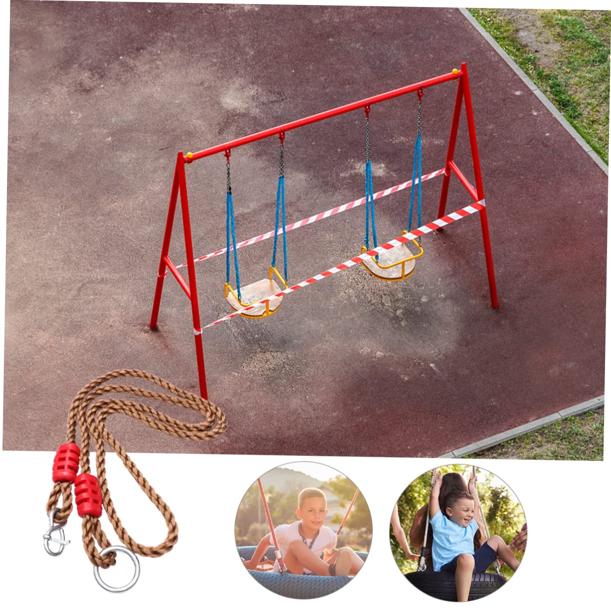 ibasenice 6pièces Sangle de Balançoire Nylon Kit de Suspension pour Balançoire Extérieur Sangles de Suspension Réglables