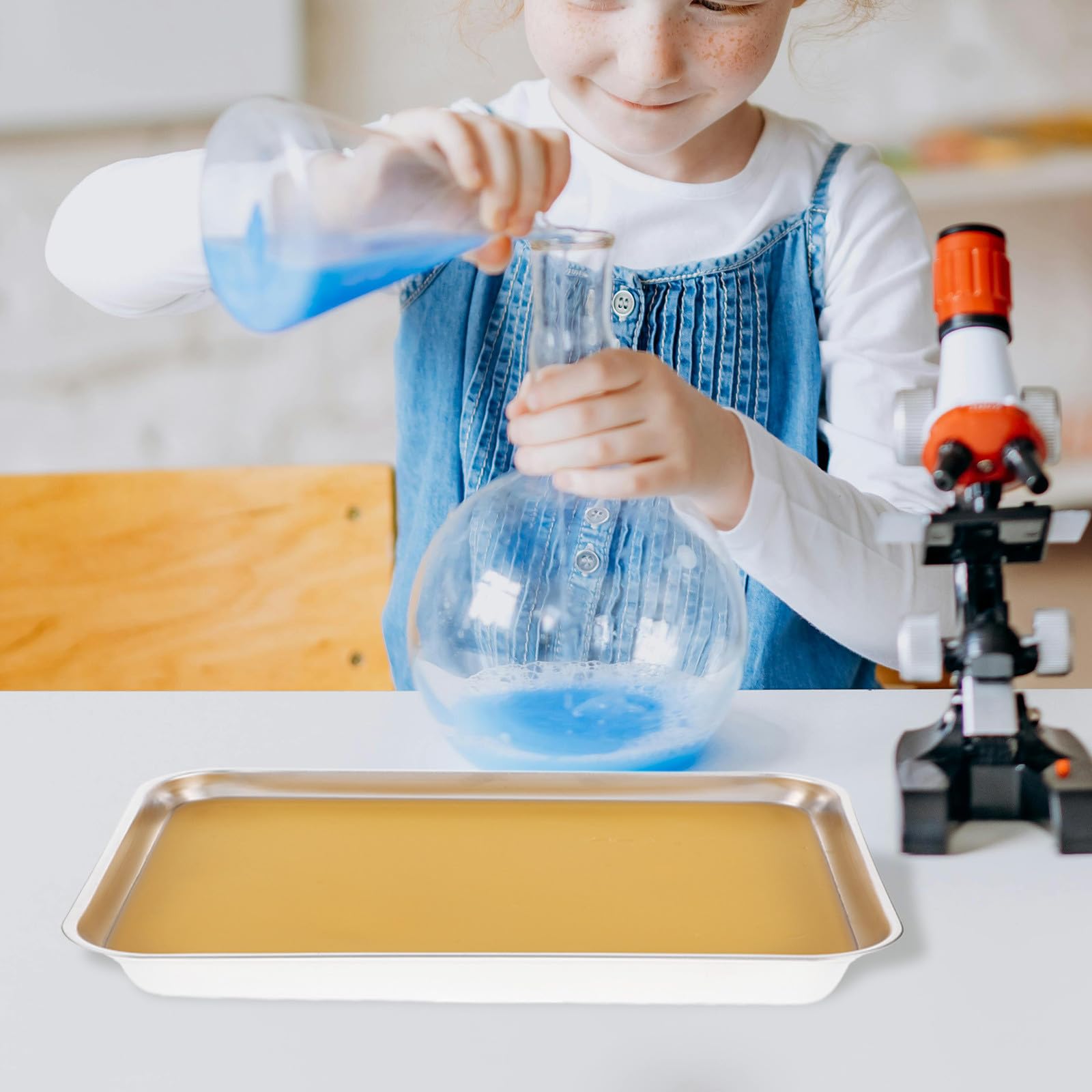 VALICLUD Vassoio di Dissezione con Rivestimento in Cera in Inossidabile Resistente e Facile da Pulire per Laboratori di Biologia per Esperimenti Scolastici